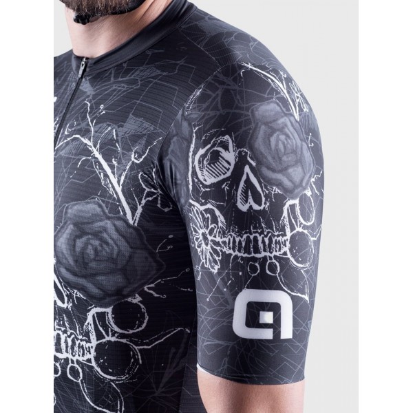 ALE SKULL Radtrikot kurzarm schwarz