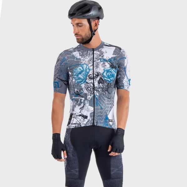 ALE SKULL Radtrikot kurzarm grau
