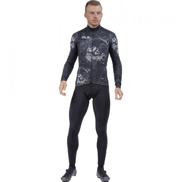 ALE SKULL Radtrikot langarm schwarz