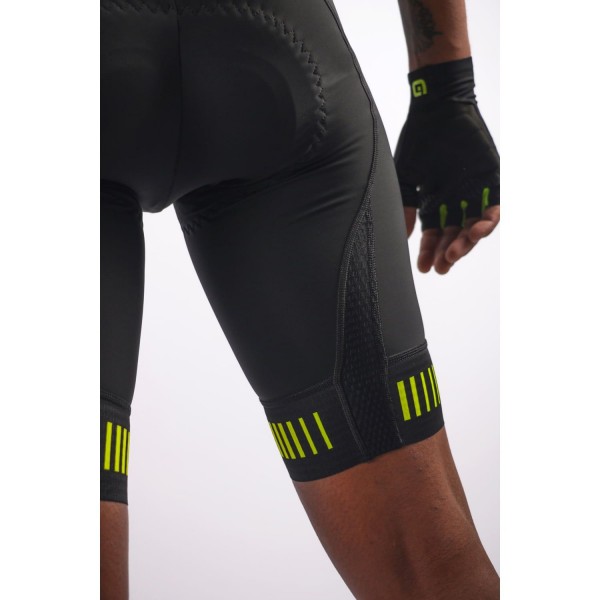 ALE STRADA Trägerhose kurz schwarz/gelb