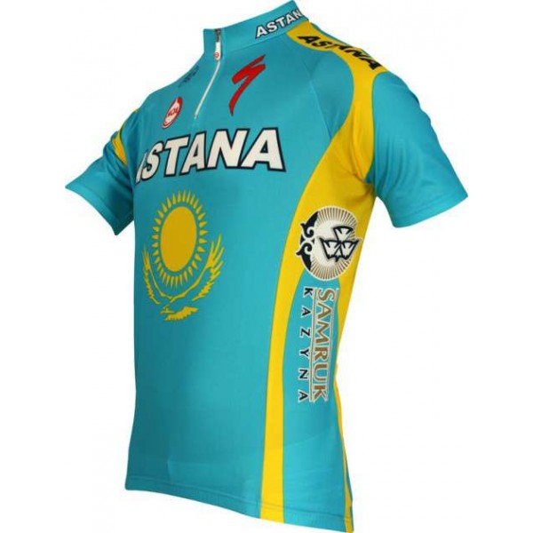 Astana kasachischer Meister 2010 Radsport-Profi-Team-Kurzarmtrikot mit kurzem Reißverschluss