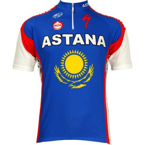 Astana Slowenischer Meister 2010 Radsport-Profi-Team-Kurzarmtrikot mit kurzem Reißverschluss