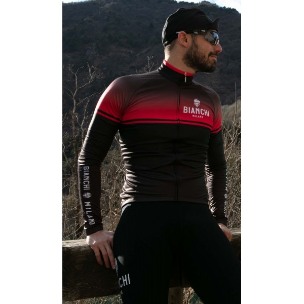 SANTERNO Radtrikot langarm schwarz/rot