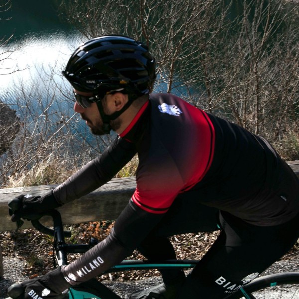 SANTERNO Radtrikot langarm schwarz/rot