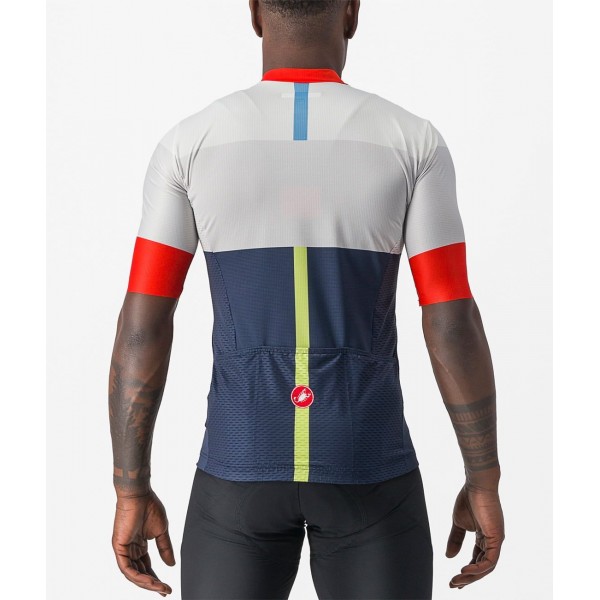 SEZIONE Radtrikot kurzarm blau/elfenbein