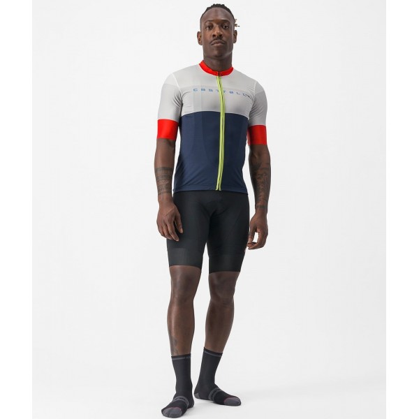 SEZIONE Radtrikot kurzarm blau/elfenbein