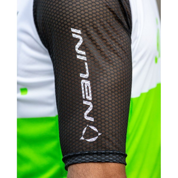 New Classica Radtrikot kurzarm grün/weiß