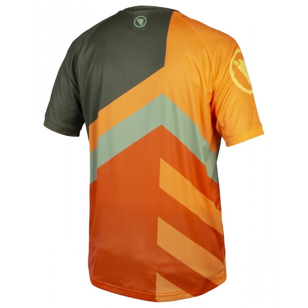 Singletrack Print Tee LTD Radtrikot kurzarm MTB/Freeride orange/olivgrün