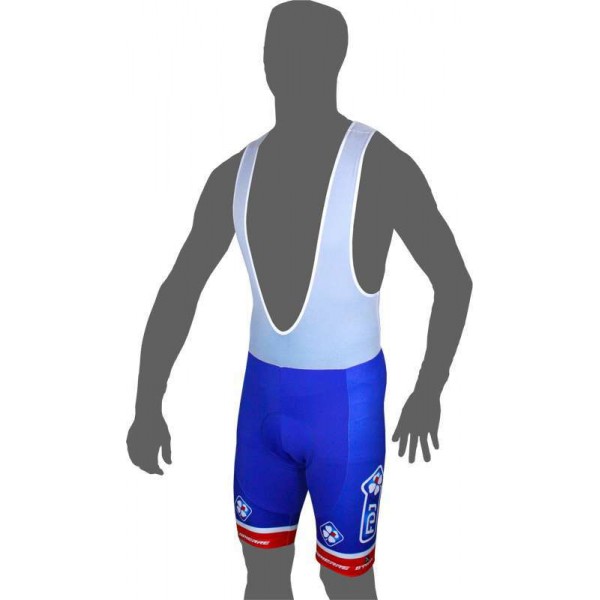 FRANCAISE DES JEUX (FDJ) 2016 Trägerhose blau B'TWIN Radsport-Profi-Team