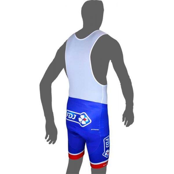 FRANCAISE DES JEUX (FDJ) 2016 Trägerhose blau B'TWIN Radsport-Profi-Team