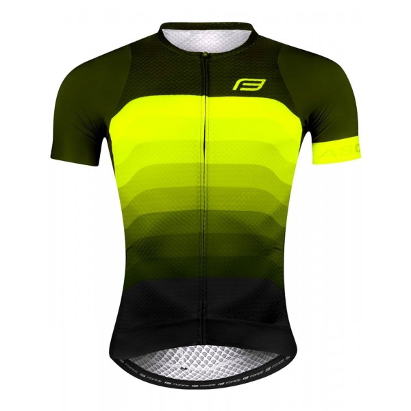 ASCENT Radsport-Set (Radtrikot langer RV+Trägerhose) grün/gelb/schwarz