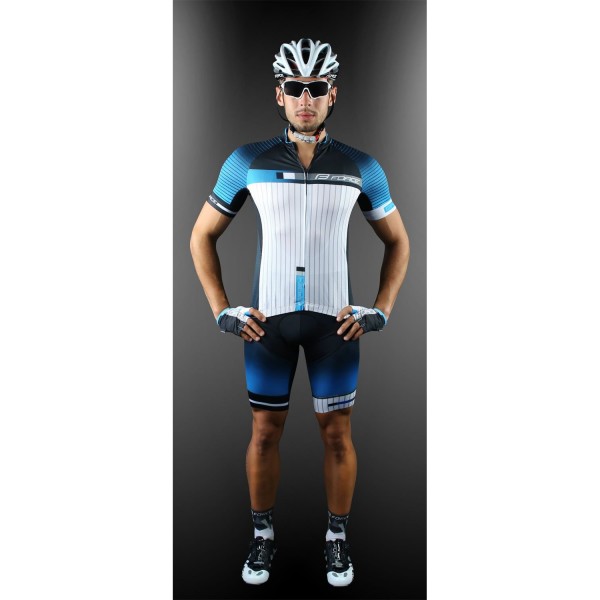 DASH Radtrikot kurzarm blau/weiß