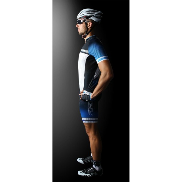 DASH Radtrikot kurzarm blau/weiß