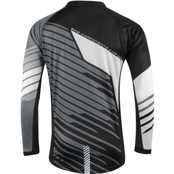 DOWNHILL Radtrikot langarm MTB/Freeride schwarz/weiß