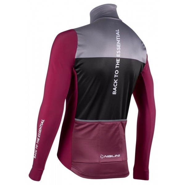 Asfalto Jkt Fahrrad Winterjacke schwarz/rot/grau