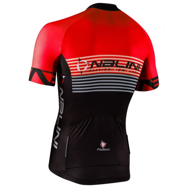 BORGO B Radtrikot kurzarm schwarz/rot