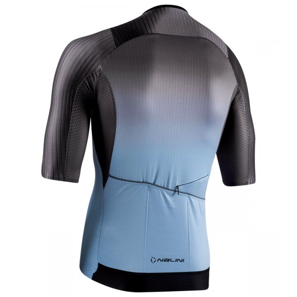 Ergo Fit Jersey Radtrikot kurzarm grau/blau