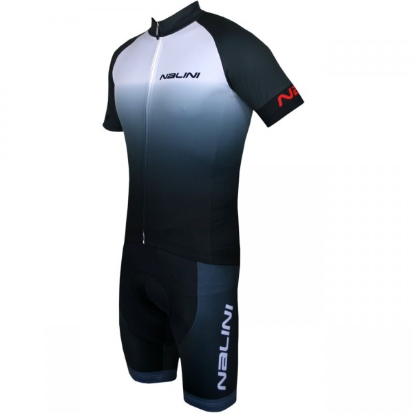Radsport-Set (Radtrikot Descent Jersey+Radhose Dynamite) schwarz/weiß
