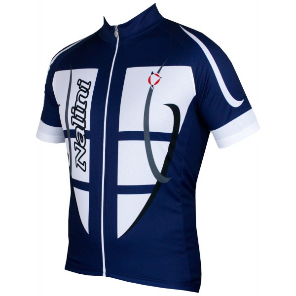 STEEL JERSEY Radtrikot kurzarm blau/weiß