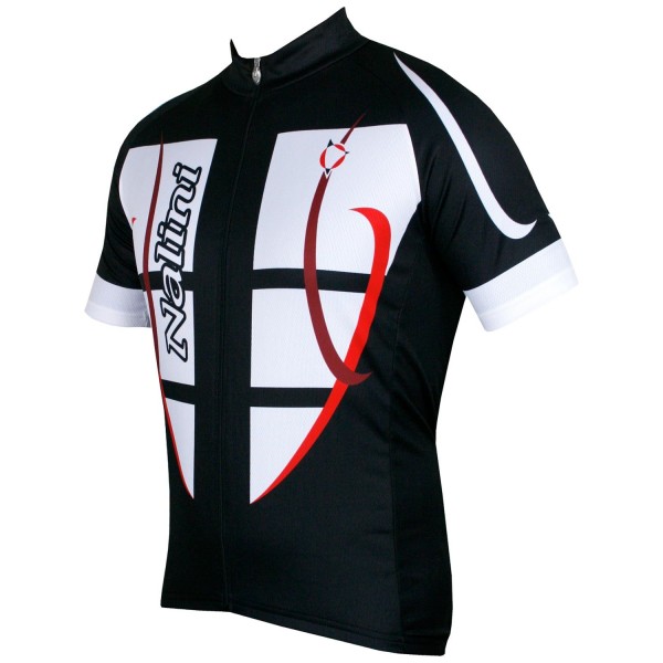 STEEL JERSEY Radtrikot kurzarm schwarz/weiß