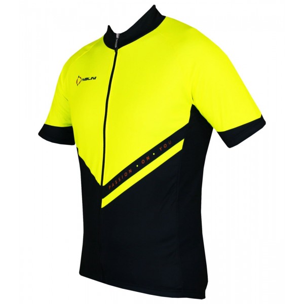 Radsport-Set (Radtrikot VENDETTA+Radhose DYNAMITE) schwarz/neongelb