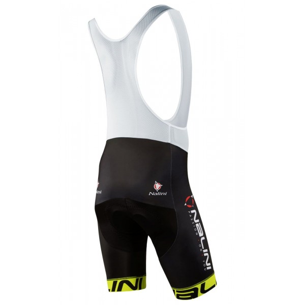Radsport-Set (Radtrikot BORGO+Trägerhose VILLAGGIO) schwarz/neongelb