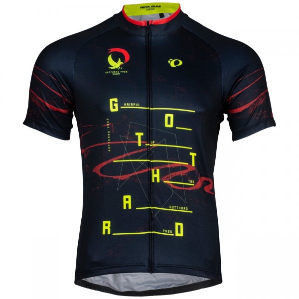 CLASSIC Gotthard Pass Radtrikot kurzarm schwarz