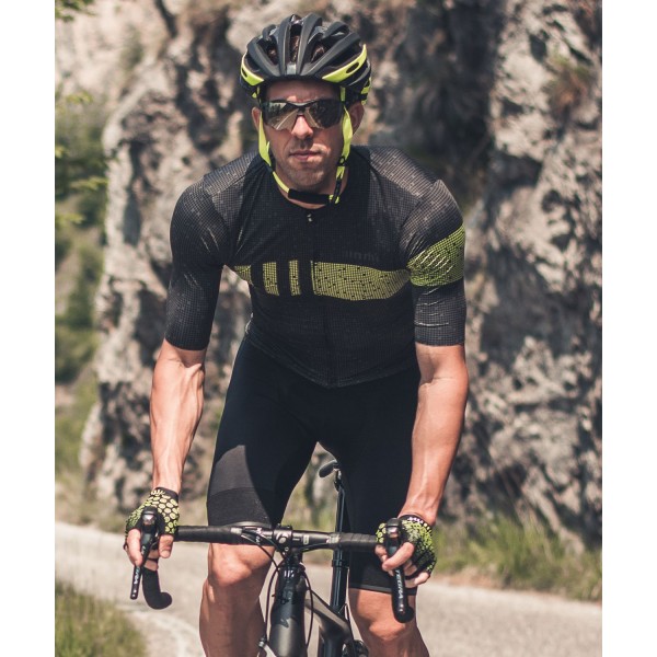 Pixel Super Light Radtrikot kurzarm grau/neongelb