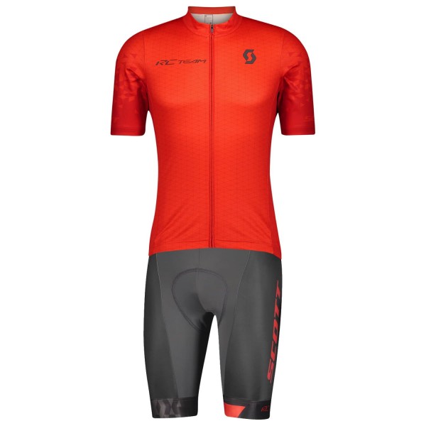 RC TEAM Trägerhose kurz grau/rot