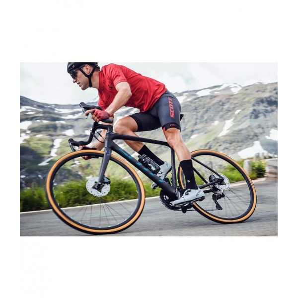 RC TEAM Trägerhose kurz grau/rot