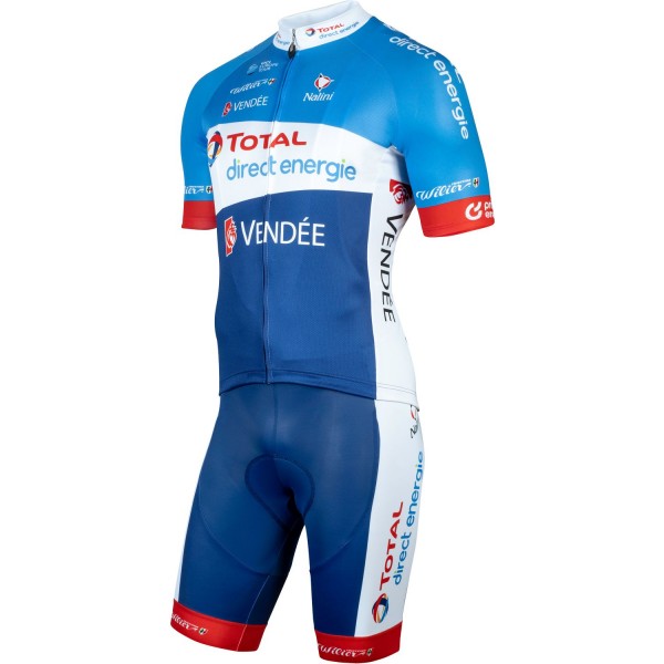 Team Total Direct Energy 2019 Radtrikot kurzarm (langer Reißverschluss) Radsport-Profi-Team