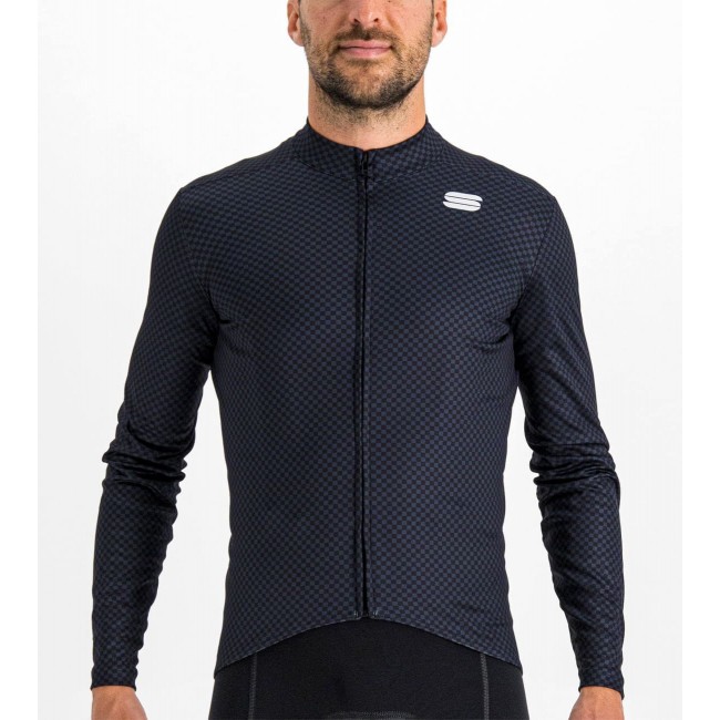 Checkmate Thermal Radtrikot langarm schwarz/blau Checkmate Thermal Radtrikot langarm schwarz/blau