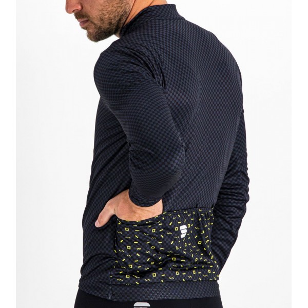 Checkmate Thermal Radtrikot langarm schwarz/blau Checkmate Thermal Radtrikot langarm schwarz/blau