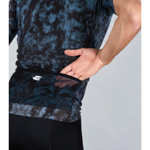 ESCAPE SUPERGIARA Radtrikot kurzarm schwarz/blau