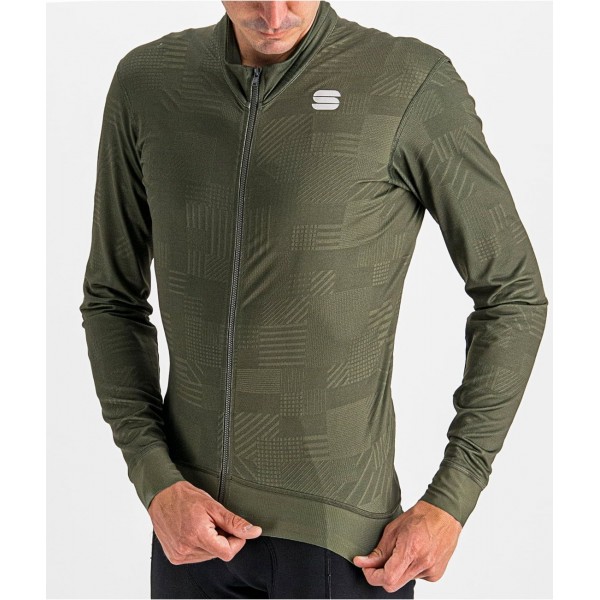 LOOM THERMAL JERSEY Radtrikot langarm grün