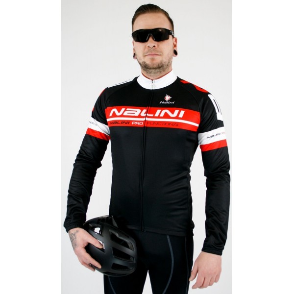 Übergröße TAROLONG Radtrikot langarm schwarz/rot