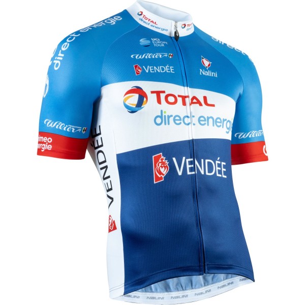 Team Total Direct Energy 2019 Radtrikot kurzarm (langer Reißverschluss) Radsport-Profi-Team
