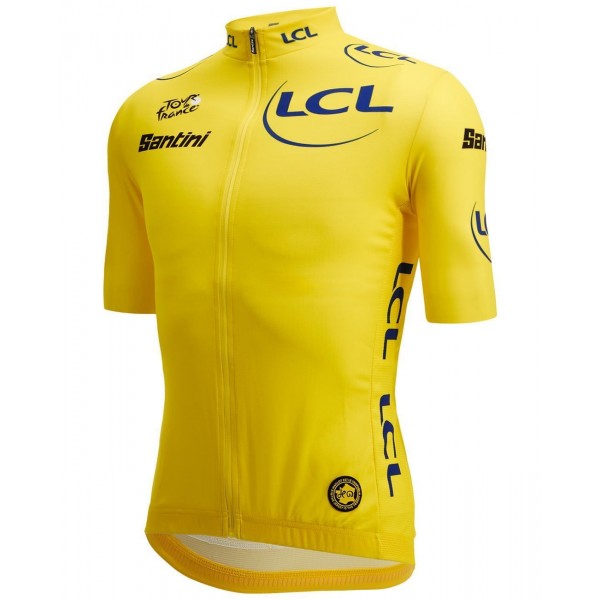 Übergröße Tour de France 2023 gelbes Trikot (maillot jaune, Gesamtführender) Radtrikot kurzarm
