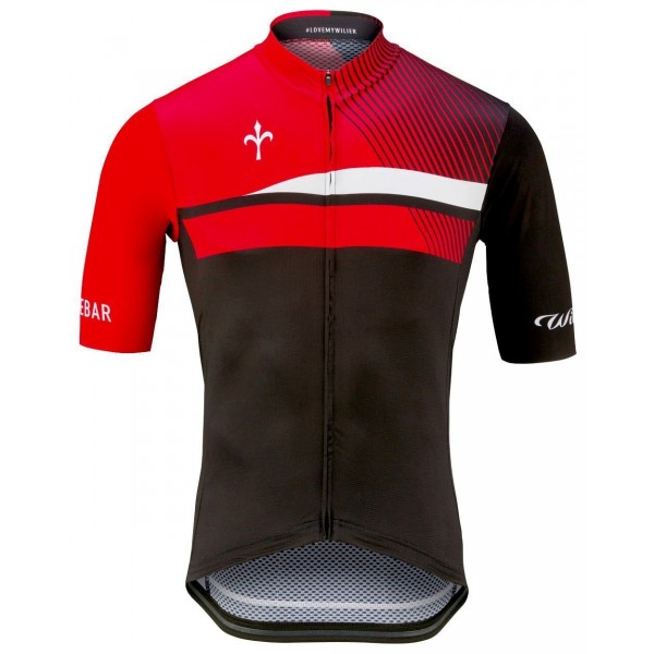 RIGO Radtrikot kurzarm rot/schwarz