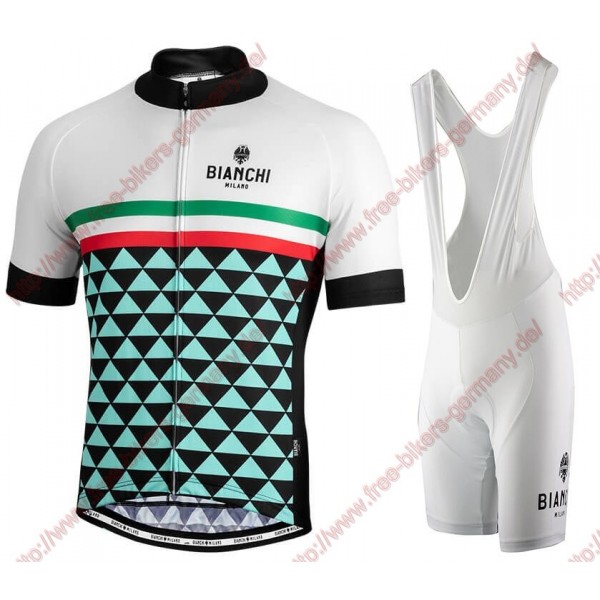 Profiteams BIANCHI MILANO Codigoro white Radbekleidung Satz Trikot Kurzarm+Trägerhosen Se Radtrikot Kaufen