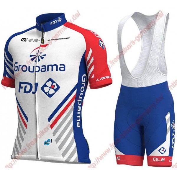 Profiteams 2019 Groupama FDJ Radbekleidung Satz Trikot Kurzarm+Trägerhosen Se Radtrikot Kaufen