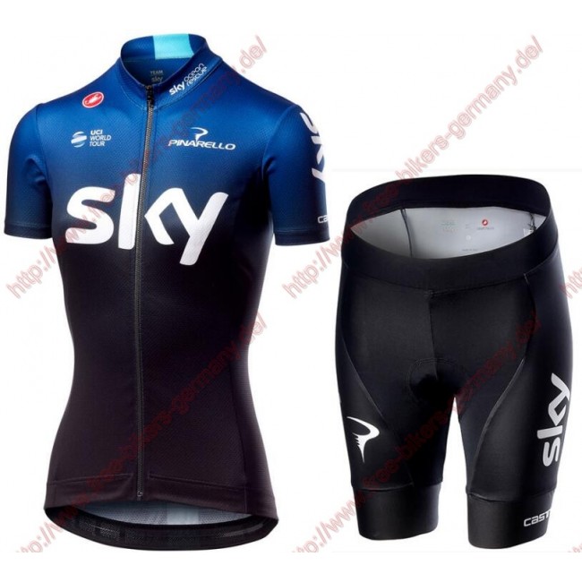 Profiteams TEAM SKY 2019 Damen Fietskleding Set Trikot Kurzarm Outlet+Korte fiet Radtrikot Kaufen Profiteams TEAM SKY 2019 Damen Fietskleding Set Trikot Kurzarm Outlet+Korte fiet Radtrikot Kaufen