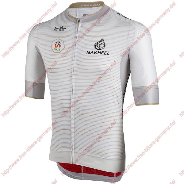Profiteams UAE Tour 2019 White Trikot Kurzarm Outlet Radtrikot Kaufen