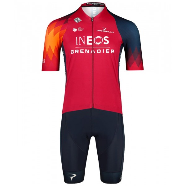 INEOS GRENADIERS 2023 Set(ICON Radtrikot+ICON Trägerhose)-Radsport-Profi-Team Radtrikot Kaufen