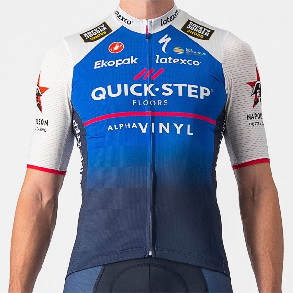 Quick Step-Alpha Vinyl 2022 Competizione Radtrikot kurzarm-Radsport-Profi-Team Radtrikot Kaufen