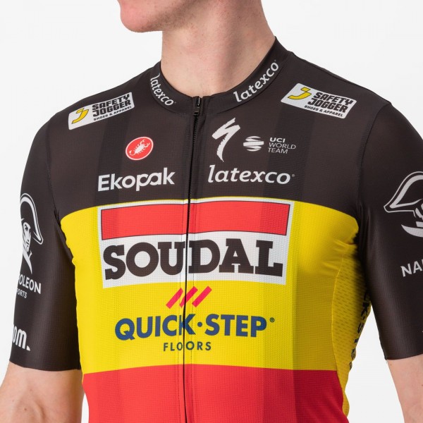 Soudal Quick-Step belgischer Meister 2023 Competizione Radtrikot kurzarm-Radsport-Profi-Team Radtrikot Kaufen
