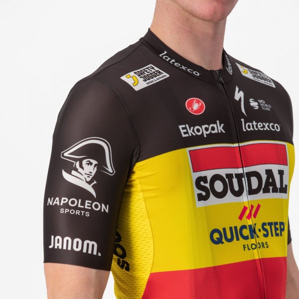Soudal Quick-Step belgischer Meister 2023 Competizione Radtrikot kurzarm-Radsport-Profi-Team Radtrikot Kaufen