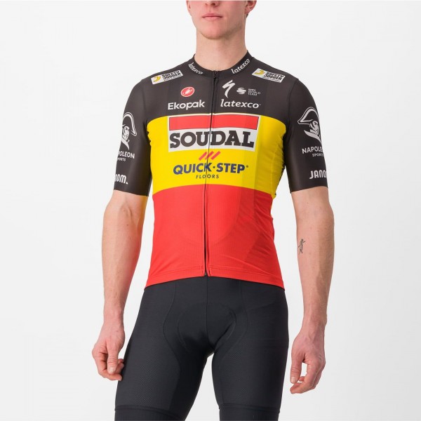 Soudal Quick-Step belgischer Meister 2023 Competizione Radtrikot kurzarm-Radsport-Profi-Team Radtrikot Kaufen