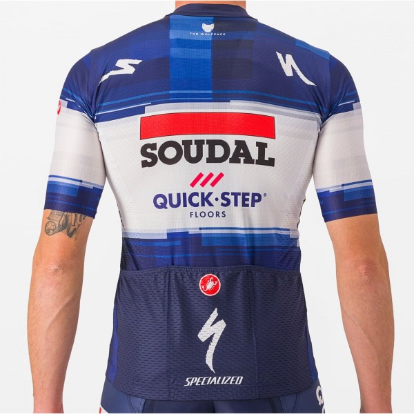 Soudal Quick-Step 2023 Set(Competizione Radtrikot+Competizione Trägerhose)-Radsport-Profi-Team Radtrikot Kaufen