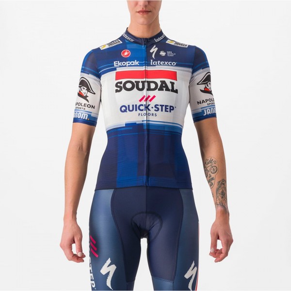 Soudal Quick-Step 2023 Competizione Radtrikot Damen kurzarm-Radsport-Profi-Team Radtrikot Kaufen